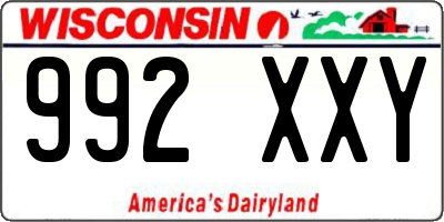 WI license plate 992XXY