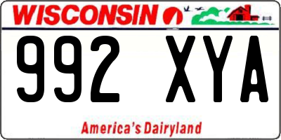 WI license plate 992XYA