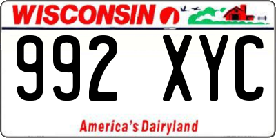 WI license plate 992XYC