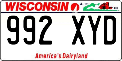 WI license plate 992XYD