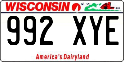 WI license plate 992XYE