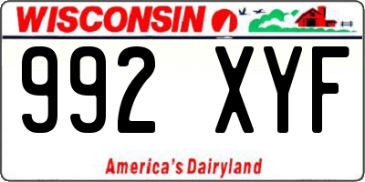 WI license plate 992XYF