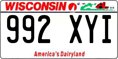 WI license plate 992XYI