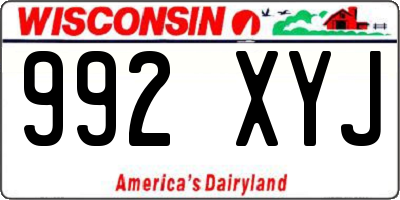 WI license plate 992XYJ