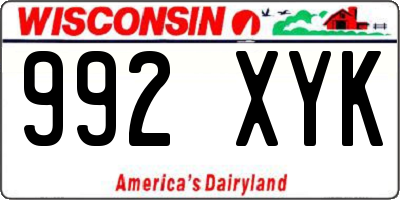 WI license plate 992XYK