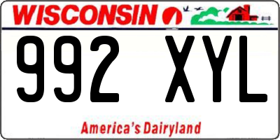 WI license plate 992XYL