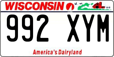WI license plate 992XYM