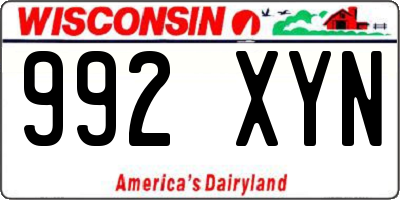 WI license plate 992XYN
