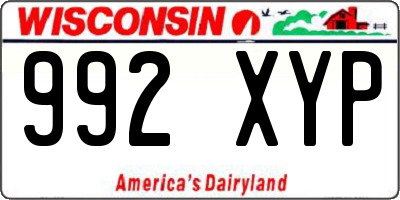 WI license plate 992XYP