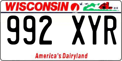 WI license plate 992XYR