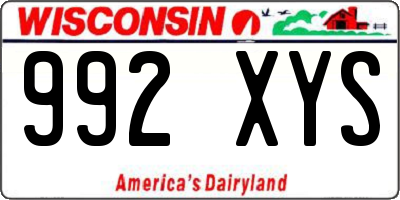 WI license plate 992XYS