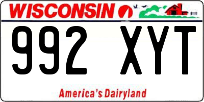 WI license plate 992XYT