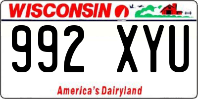 WI license plate 992XYU