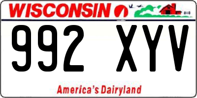WI license plate 992XYV