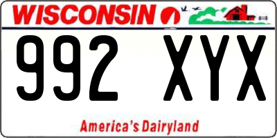 WI license plate 992XYX