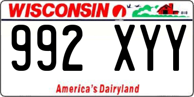 WI license plate 992XYY