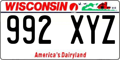 WI license plate 992XYZ