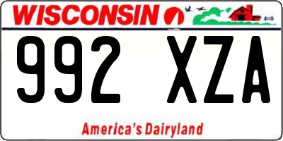 WI license plate 992XZA