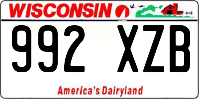 WI license plate 992XZB