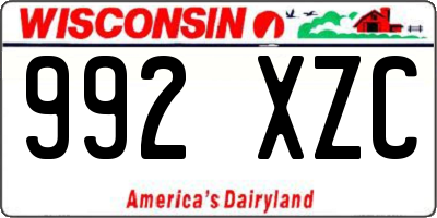 WI license plate 992XZC