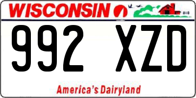 WI license plate 992XZD