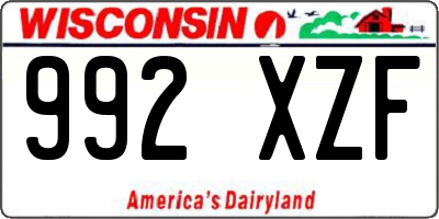 WI license plate 992XZF