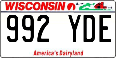 WI license plate 992YDE