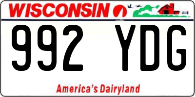 WI license plate 992YDG