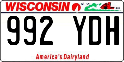 WI license plate 992YDH