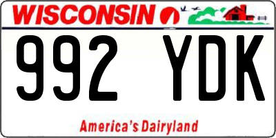 WI license plate 992YDK