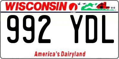 WI license plate 992YDL