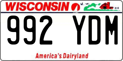 WI license plate 992YDM