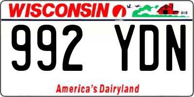WI license plate 992YDN