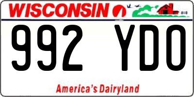 WI license plate 992YDO