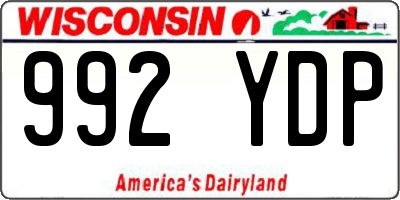 WI license plate 992YDP