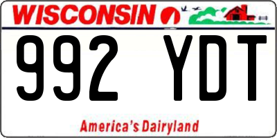 WI license plate 992YDT