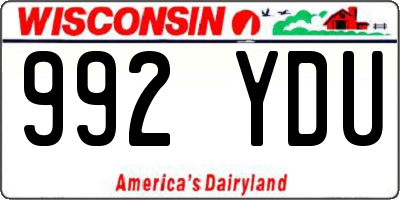 WI license plate 992YDU