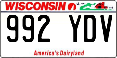 WI license plate 992YDV
