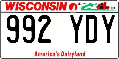 WI license plate 992YDY