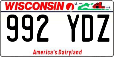 WI license plate 992YDZ