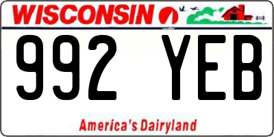 WI license plate 992YEB
