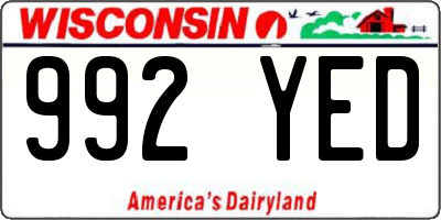 WI license plate 992YED