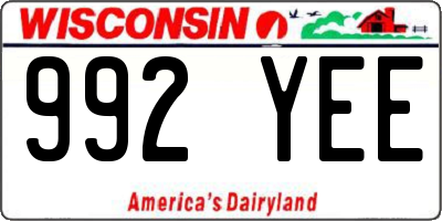 WI license plate 992YEE