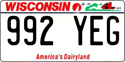 WI license plate 992YEG