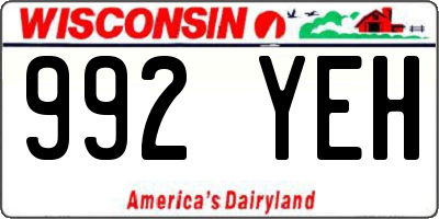 WI license plate 992YEH