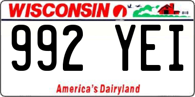 WI license plate 992YEI