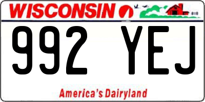 WI license plate 992YEJ