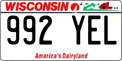 WI license plate 992YEL