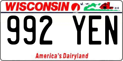 WI license plate 992YEN