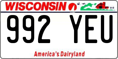 WI license plate 992YEU